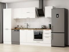 Alvinka 305X210 Cm Klasik Mebran Mutfak Dolabı Mb-E80B60S45-2 Mebran | Beyaz - Suntalam