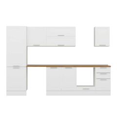 Alvinka 305X210 Cm Klasik Mebran Mutfak Dolabı Mb-E80B60S45-2 Mebran | Beyaz - Suntalam