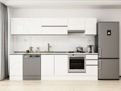 Alvinka 295X210 Cm High Gloss Mutfak Dolabı M-E90S45S40-1 High Gloss | Beyaz - Suntalam