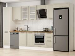 Alvinka 365X222 Cm Klasik Mebran Mutfak Dolabı Mbb-E80B45S40-3 Mebran | Kumtaşı - Mdf