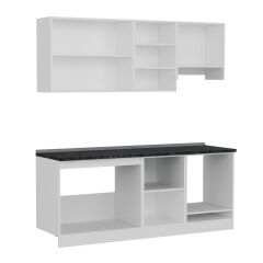 Minar 200 Cm Mutfak Dolabı Beyaz Antrasit 200-A8