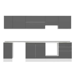 Alvinka 300X210 Cm High Gloss Mutfak Dolabı M-E80S40S60-1