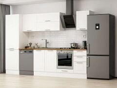 Alvinka 305X210 Cm Klasik Mebran Mutfak Dolabı Mb-E80B60S45-2 Mebran | Beyaz - Mdf