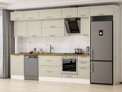 Alvinka 380X240 Cm Klasik Mebran Mutfak Dolabı Mb-E80S60S40-2 Mebran | Kumtaşı - Mdf