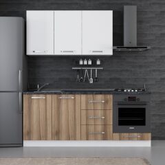 Minar 200 Cm Mutfak Dolabı Beyaz Dore 200-D3