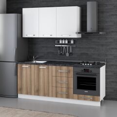 Minar 200 Cm Mutfak Dolabı Beyaz Dore 200-D3