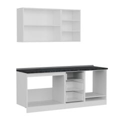 Minar 200 Cm Mutfak Dolabı Beyaz Dore 200-D3