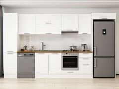 Alvinka 370X222 Cm Klasik Mebran Mutfak Dolabı Mbb-E80B45S45-1 Mebran | Beyaz - Mdf