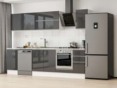 Mutfak Dolabı M-E90S45S40-2 High Gloss | Antrasit - Suntalam