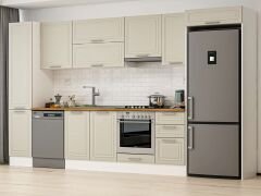 Alvinka 370X222 Cm Klasik Mebran Mutfak Dolabı Mbb-E80B45S45-1 Mebran | Kumtaşı - Mdf