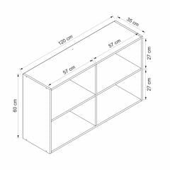 Alvinka Mutfak Modül Mbr_A Üst 2Dk1R 120-H60Cm Dolap Beyaz Beyaz Suntalam