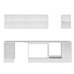 Alvinka 295X210 Cm High Gloss Mutfak Dolabı M-E90S45S40-3 High Gloss | Beyaz - Mdf