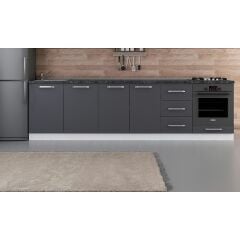 Minar 295 Cm Mutfak Dolabı Beyaz Antrasit 295-A3-Alt Modül