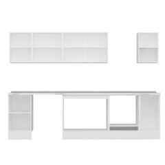 Alvinka 295X210 Cm High Gloss Mutfak Dolabı M-E90S45S40-3 High Gloss | Antrasit - Mdf