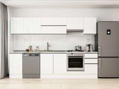 Alvinka 300X210 Cm High Gloss Mutfak Dolabı M-E90S45S45-1 High Gloss | Beyaz - Suntalam