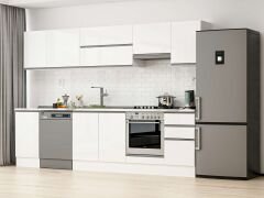 Alvinka 300X210 Cm High Gloss Mutfak Dolabı M-E90S45S45-1 High Gloss | Beyaz - Suntalam