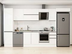 Alvinka 380X222 Cm High Gloss Mutfak Dolabı Mbb-E90B50S40-2 High Gloss | Beyaz - Mdf