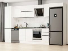 Alvinka 380X222 Cm High Gloss Mutfak Dolabı Mbb-E90B50S40-2 High Gloss | Beyaz - Mdf