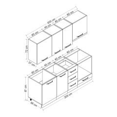 Minar 205 Cm Mutfak Dolabı Beyaz 205-B5