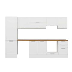 Alvinka 310X210 Cm Klasik Mebran Mutfak Dolabı Mb-E80B60S50-1 Mebran | Beyaz - Mdf