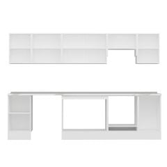 Alvinka 300X210 Cm High Gloss Mutfak Dolabı M-E90S45S45-1 High Gloss | Antrasit - Mdf