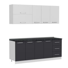 Minar 205 Cm Mutfak Dolabı Beyaz Antrasit 205-A2