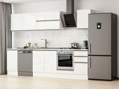 Alvinka 300X210 Cm High Gloss Mutfak Dolabı M-E90S45S45-2 High Gloss | Beyaz - Suntalam