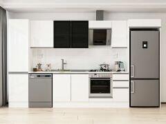 Alvinka 380X222 Cm High Gloss Mutfak Dolabı Mbb-E90B50S40-3 High Gloss | Beyaz - Suntalam