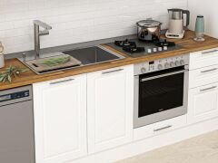 Alvinka 370X222 Cm Klasik Mebran Mutfak Dolabı Mbb-E80B45S45-3 Mebran | Beyaz - Mdf