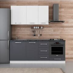 Minar 205 Cm Mutfak Dolabı Beyaz Antrasit 205-A3