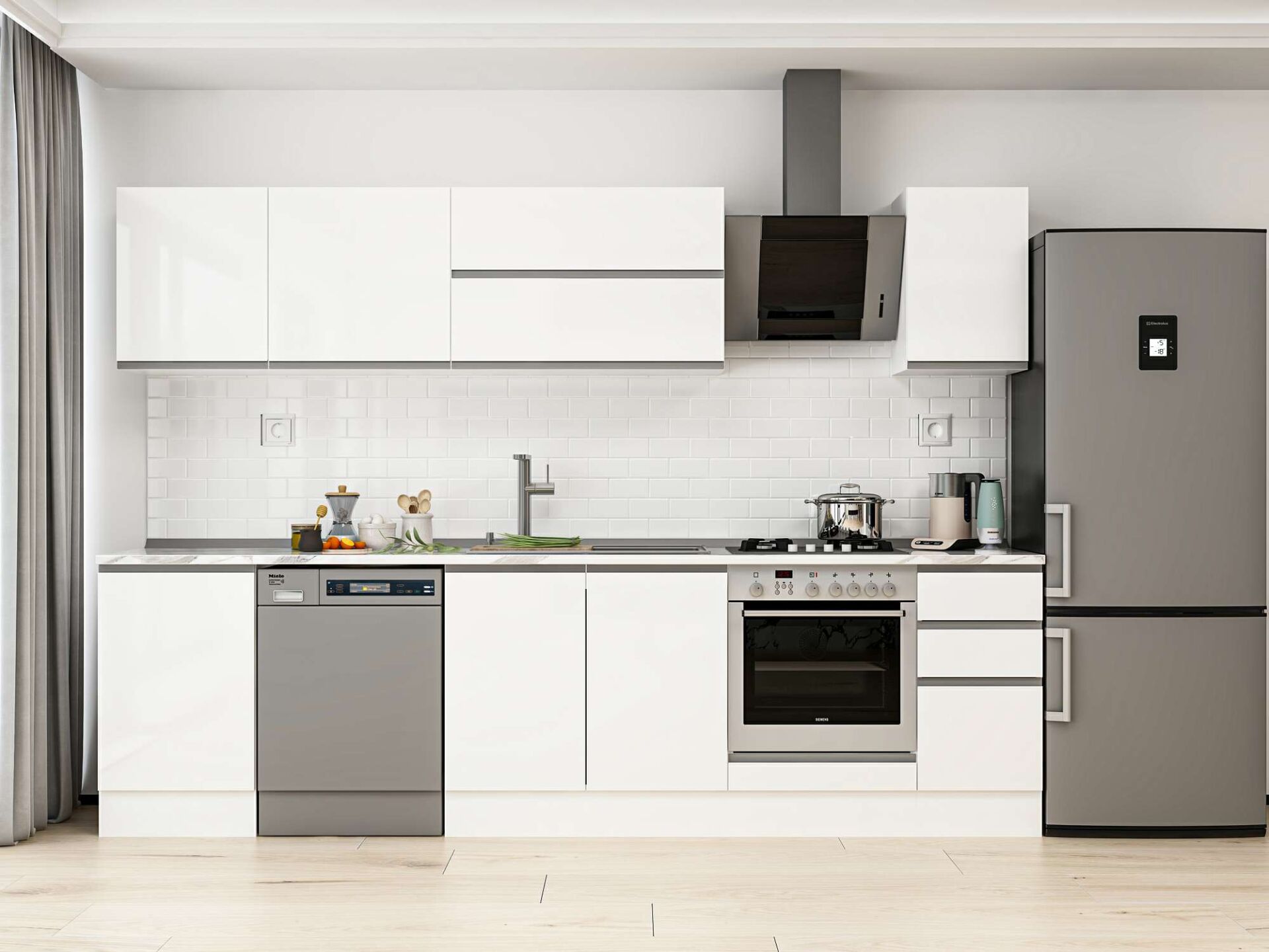 Alvinka 290X210 Cm High Gloss Mutfak Dolabı M-E80S50S40-2