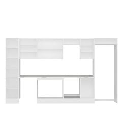 Alvinka 370X222 Cm Klasik Mebran Mutfak Dolabı Mbb-E80B45S45-3 Mebran | Antrasit - Mdf