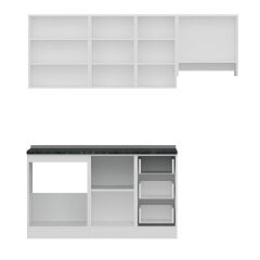 Minar 205 Cm Mutfak Dolabı Beyaz Antrasit 205-A4