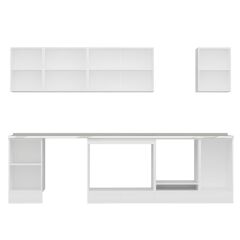 Alvinka 300X210 Cm High Gloss Mutfak Dolabı M-E90S45S45-2 High Gloss | Antrasit - Suntalam