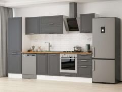 Alvinka 310X210 Cm Klasik Mebran Mutfak Dolabı Mb-E80B60S50-2 Mebran | Antrasit - Suntalam