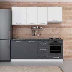 Minar 205 Cm Mutfak Dolabı Beyaz Antrasit 205-A5