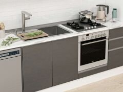 Alvinka 380X222 Cm High Gloss Mutfak Dolabı Mbb-E90B50S40-3 High Gloss | Antrasit - Mdf