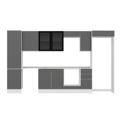 Alvinka 380X222 Cm High Gloss Mutfak Dolabı Mbb-E90B50S40-3 High Gloss | Antrasit - Mdf