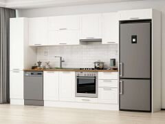 Alvinka 375X222 Cm Klasik Mebran Mutfak Dolabı Mbb-E80B45S50-1 Mebran | Beyaz - Suntalam