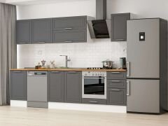 Alvinka 305X210 Cm Klasik Mebran Mutfak Dolabı Beyaz Beyaz M-E90S50S45-2