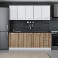 Minar 205 Cm Mutfak Dolabı Beyaz Dore 205-D1