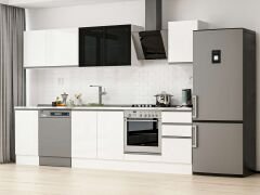 Alvinka 300X210 Cm High Gloss Mutfak Dolabı M-E90S45S45-3 High Gloss | Beyaz - Suntalam