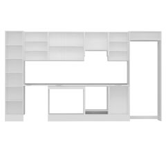 Alvinka 375X222 Cm Klasik Mebran Mutfak Dolabı Mbb-E80B45S50-1 Mebran | Antrasit - Suntalam