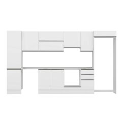 Alvinka 385X222 Cm High Gloss Mutfak Dolabı Mbb-E90B50S45-1 High Gloss | Beyaz - Mdf