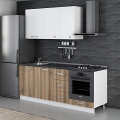 Minar 205 Cm Mutfak Dolabı Beyaz Dore 205-D3