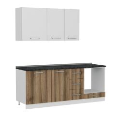 Minar 205 Cm Mutfak Dolabı Beyaz Dore 205-D3