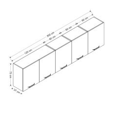 Minar 300 Cm Mutfak Dolabı Beyaz 300-B3-Üst Modül