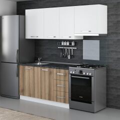 Minar 205 Cm Mutfak Dolabı Beyaz Dore 205-D4