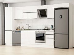 Alvinka 385X222 Cm High Gloss Mutfak Dolabı Mbb-E90B50S45-2 High Gloss | Beyaz - Suntalam