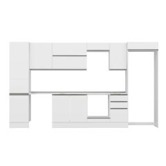 Alvinka 385X222 Cm High Gloss Mutfak Dolabı Mbb-E90B50S45-2 High Gloss | Beyaz - Suntalam